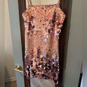12th Tribe Emmy Pink Disco Sequin Mini Dress size M Eras Tour